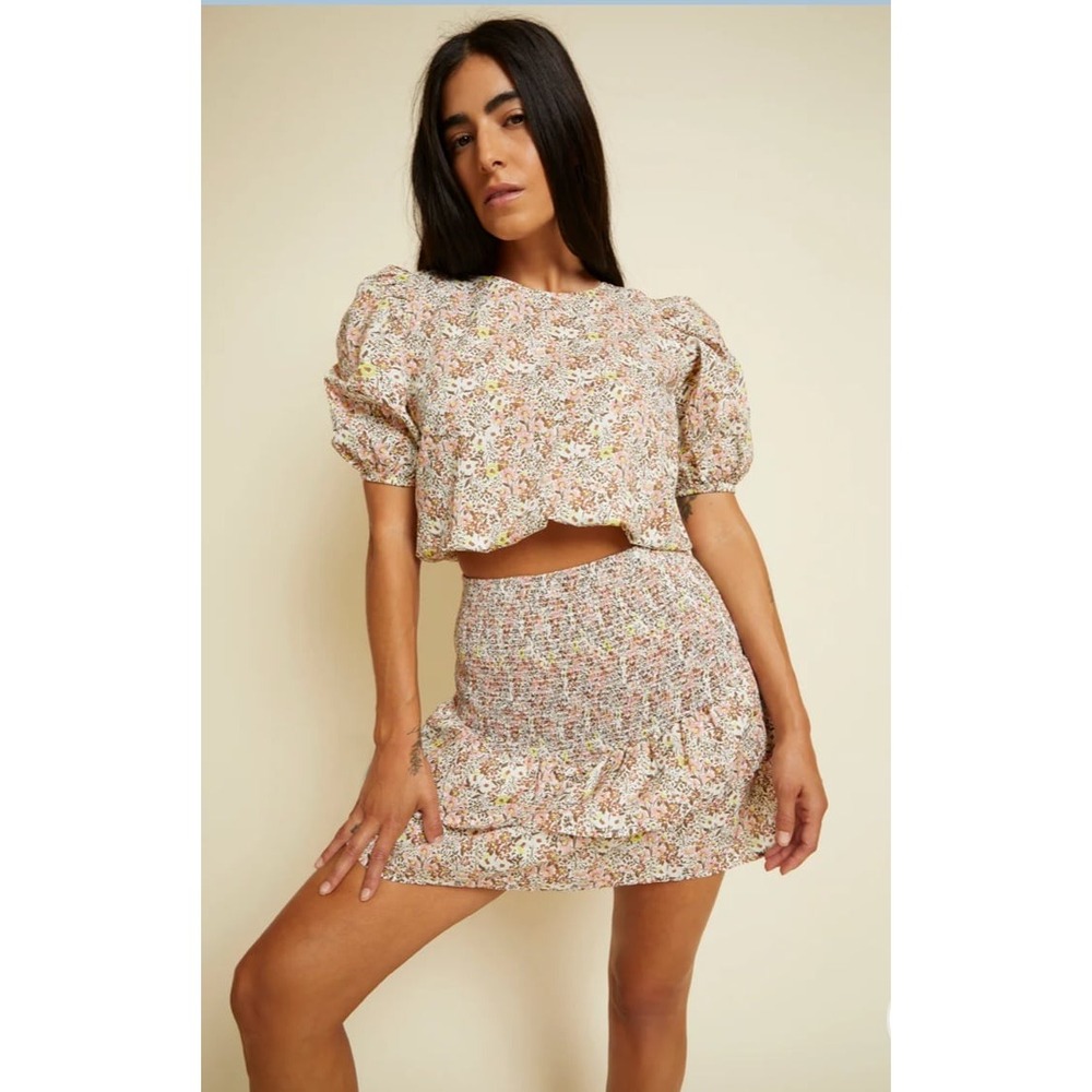 Nation LTD Nili party skirt ditzy‎ floral cottage style smocked waist size XS